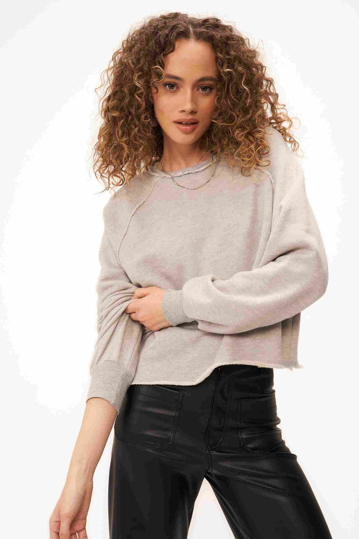NEW DAY RAGLAN SWEATSHIRT - HEATHER GREY - Kingfisher Road - Online Boutique