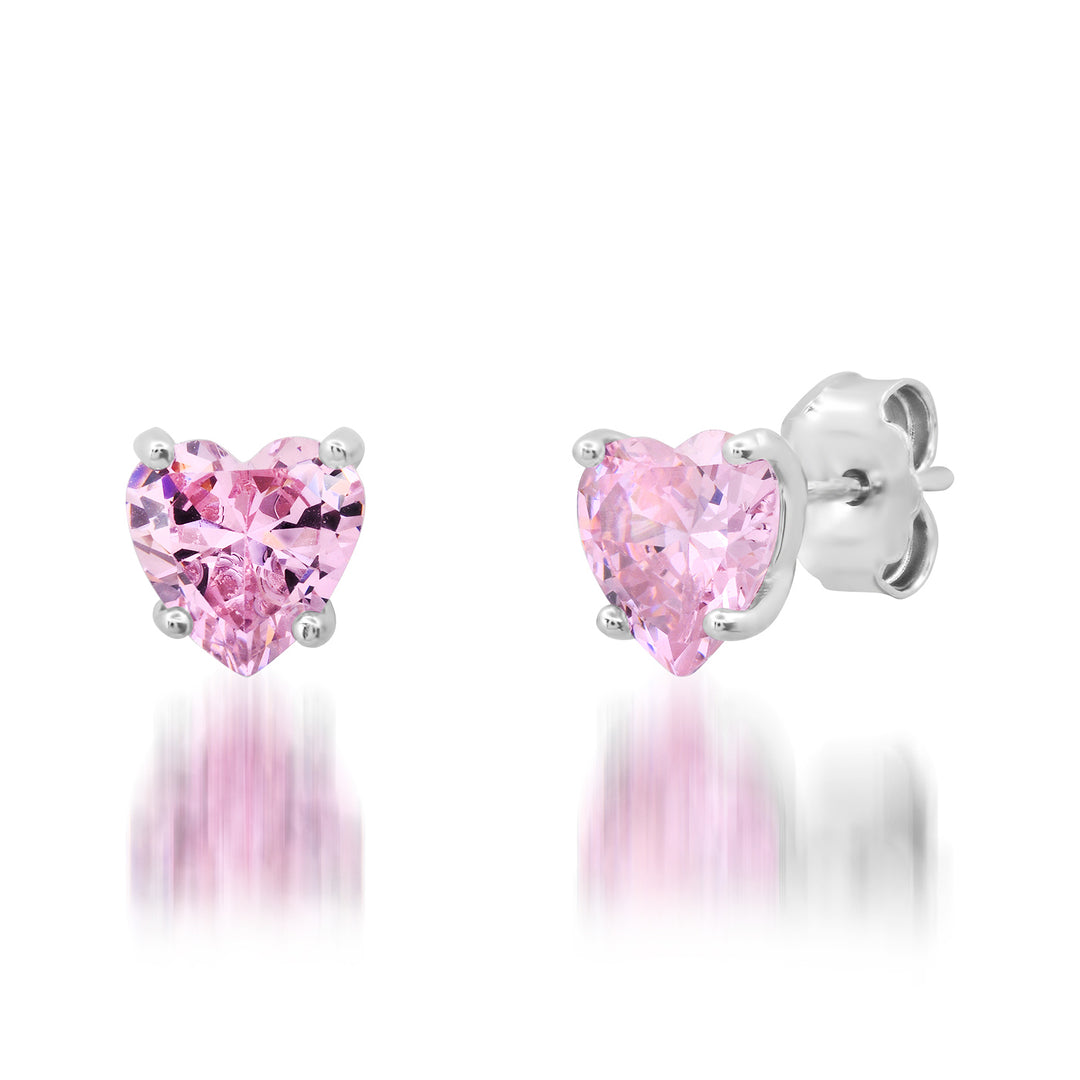 CZ HEART STUDS-PINK - Kingfisher Road - Online Boutique