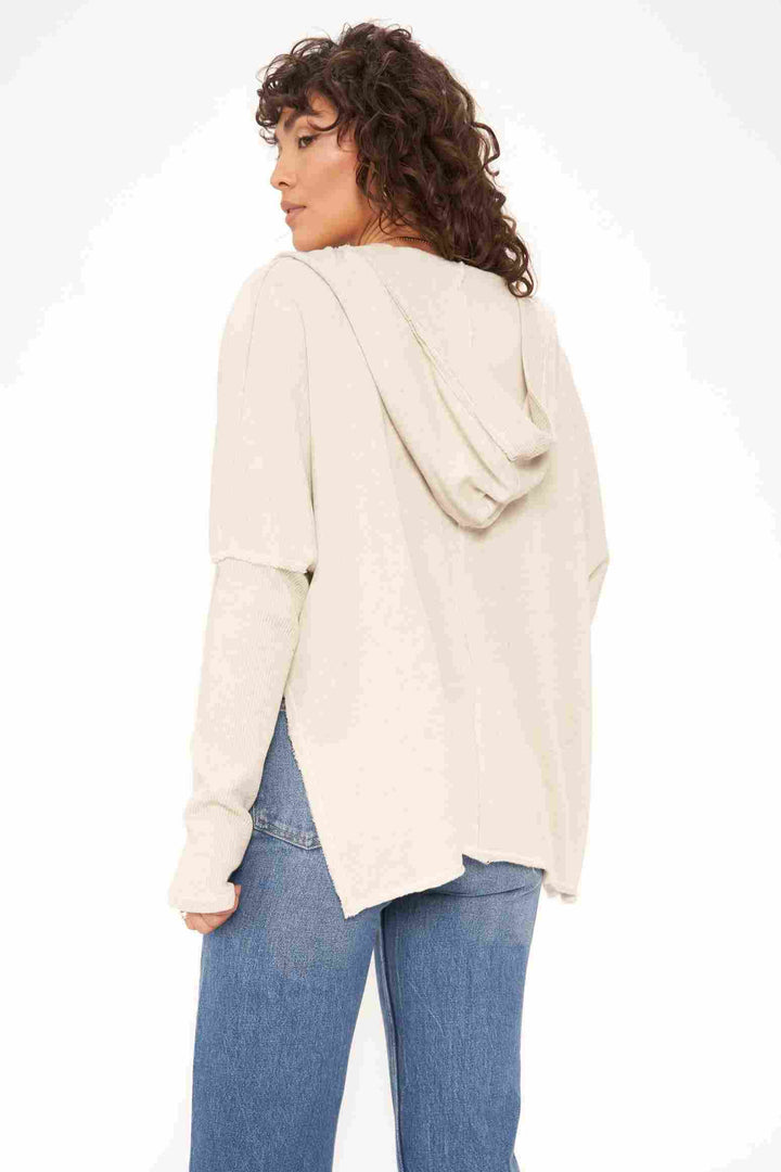 ODYSSEY SEAMED HOODIE - OAT - Kingfisher Road - Online Boutique