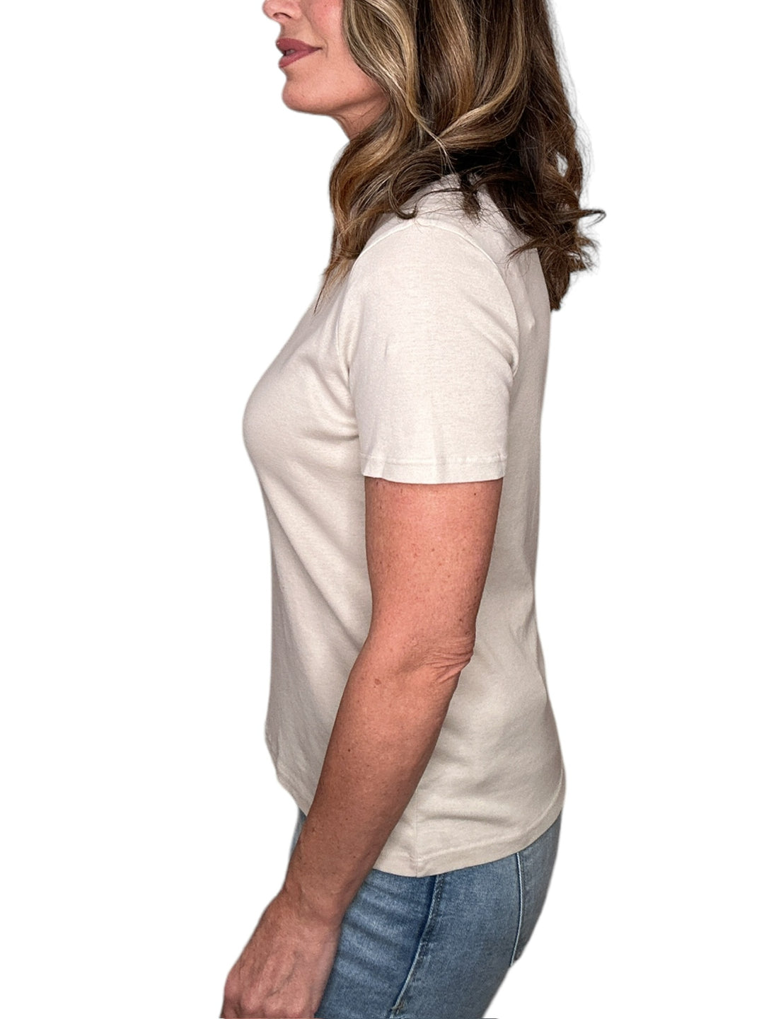 DYLAN CLASSIC V-NECK TEE-CEMENT - Kingfisher Road - Online Boutique