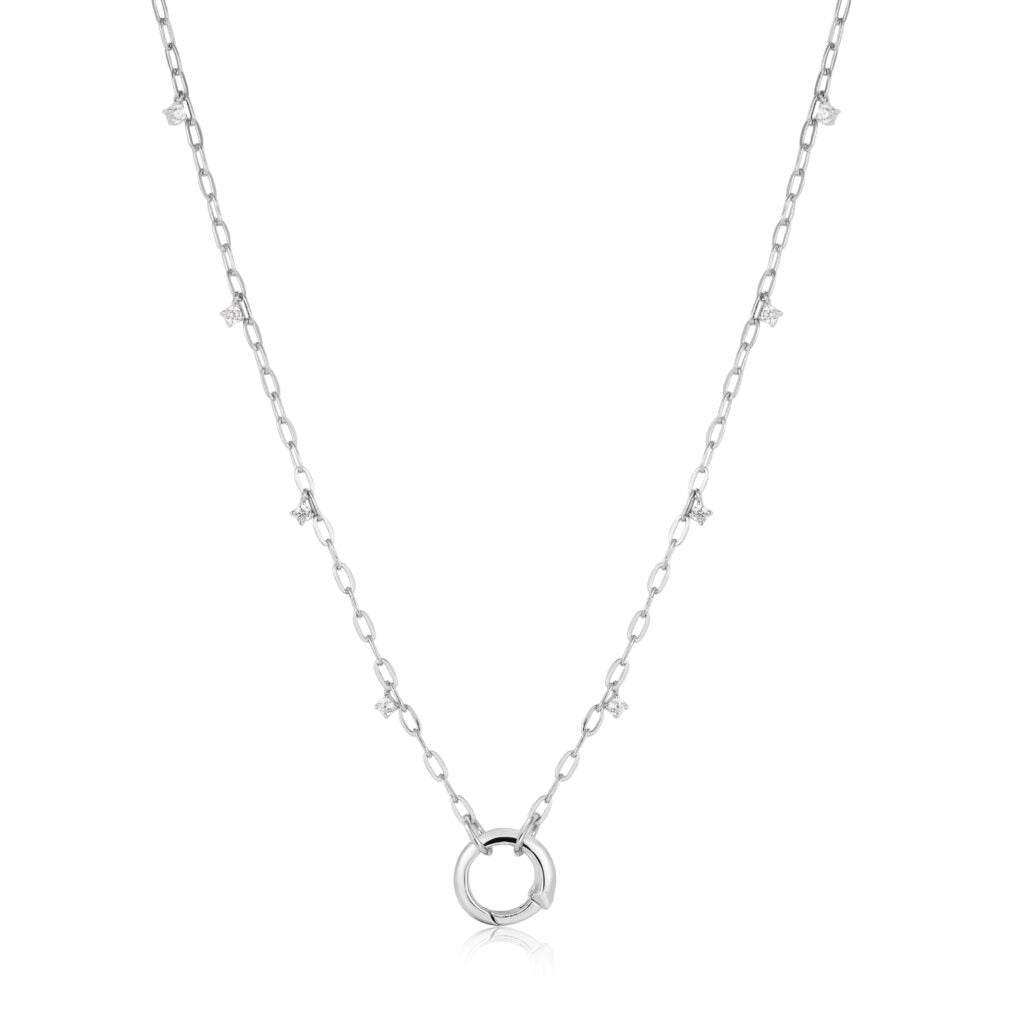 SHIMMER CHARM CONNECTOR NECKLACE-SILVER - Kingfisher Road - Online Boutique