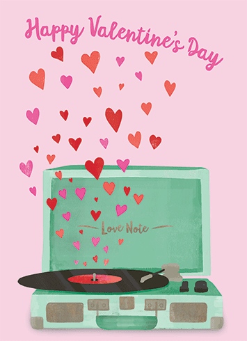 RECORD PLAYER-VALENTINES - Kingfisher Road - Online Boutique