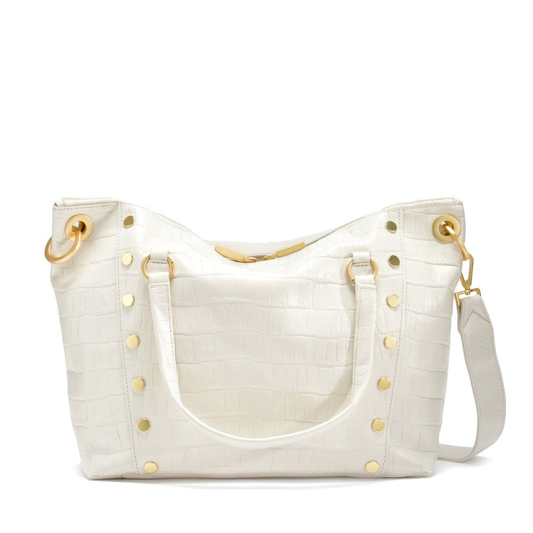 DANIEL LRG SATCHEL IN CALLA LILLY CROCCO - GOLD - Kingfisher Road - Online Boutique