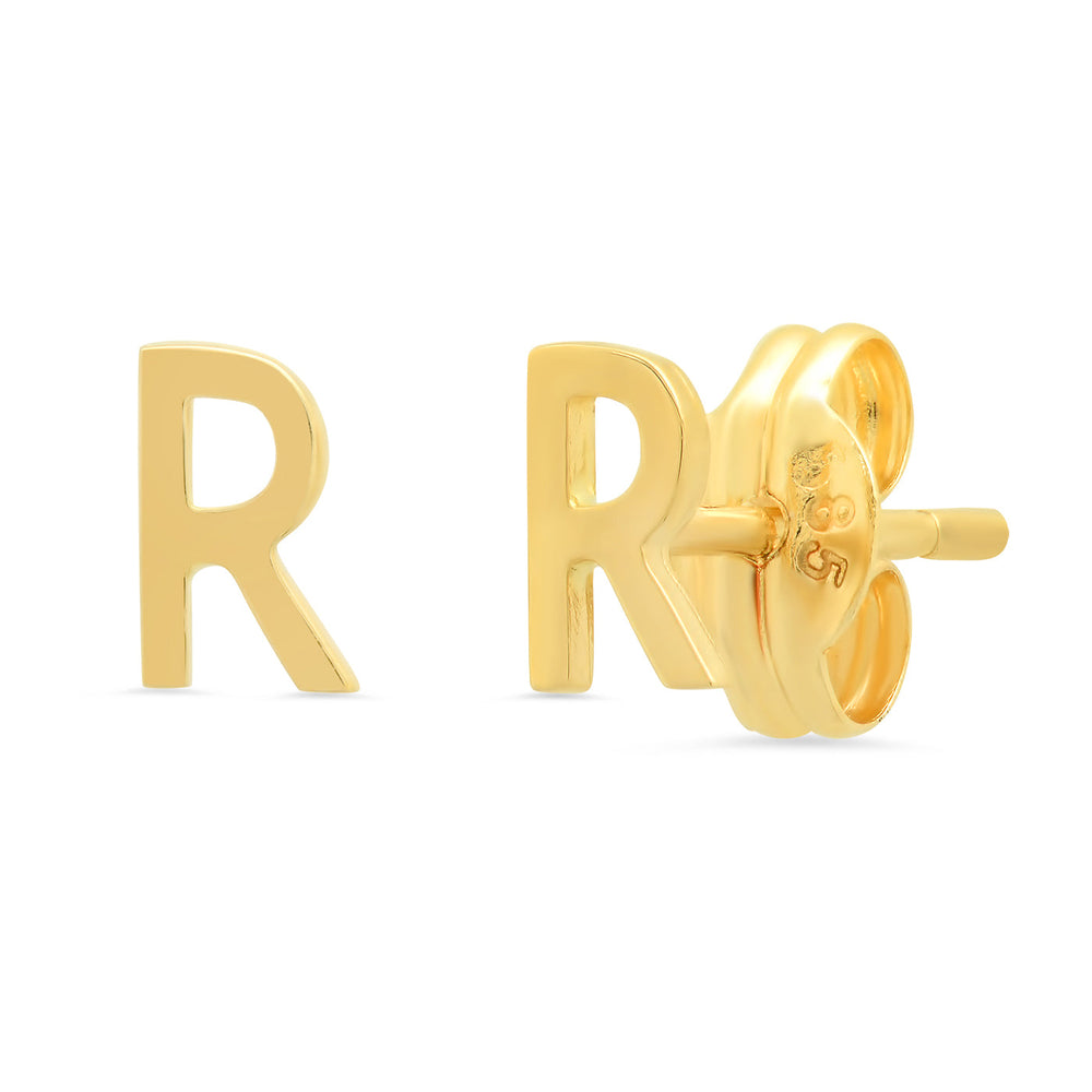 14K GOLD SINGLE INITIAL STUD - Kingfisher Road - Online Boutique