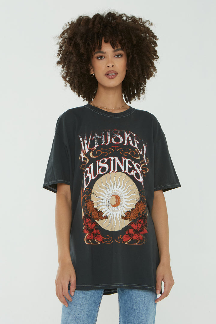 WHISKEY BUSINESS OVERSIZED TEE - Kingfisher Road - Online Boutique