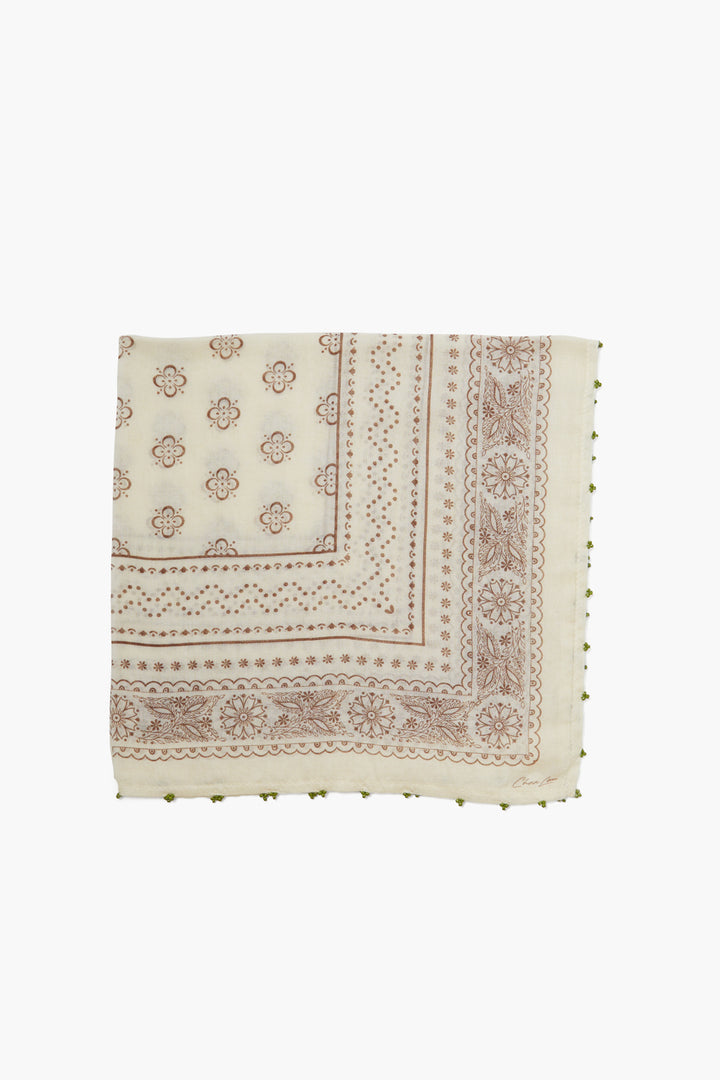 DAINTY FLORAL  BANDANA - ANTIQUE WHITE - Kingfisher Road - Online Boutique