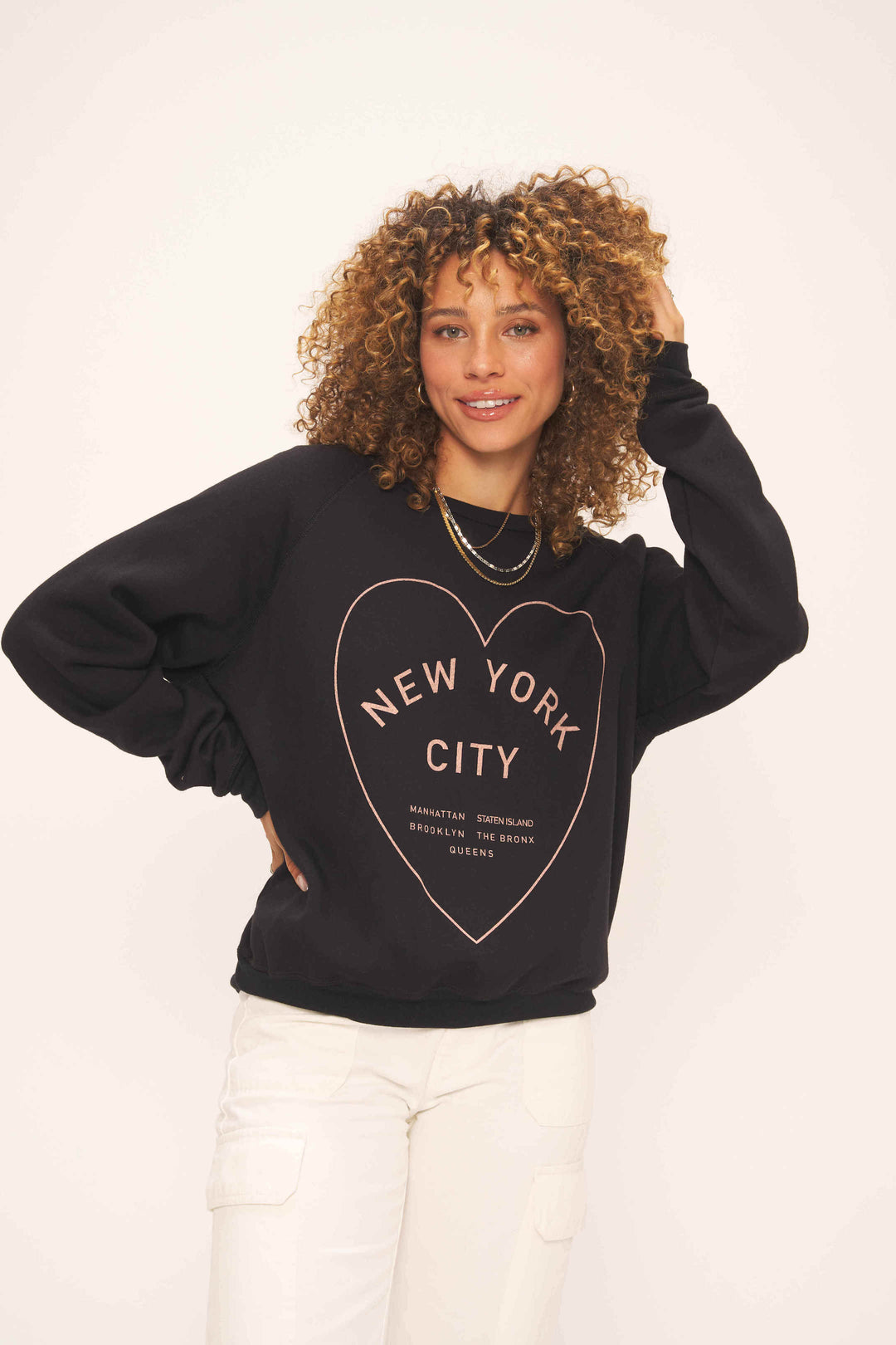 LOVE ALL NYC SWEATSHIRT - BLACK - Kingfisher Road - Online Boutique