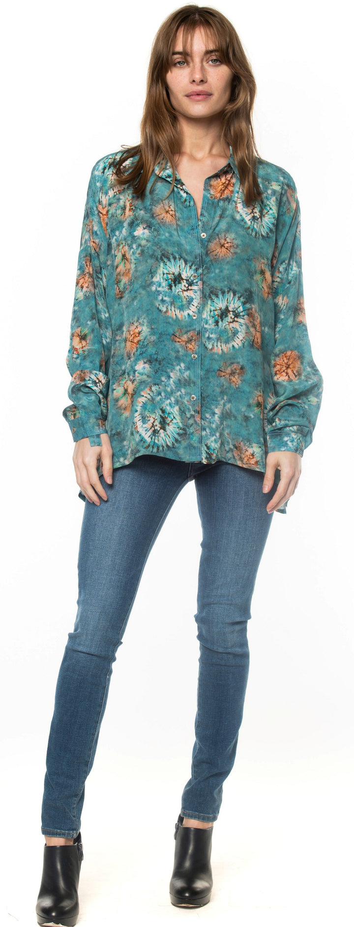 KENNEDY BUTTON DOWN TOP - AZURE - Kingfisher Road - Online Boutique