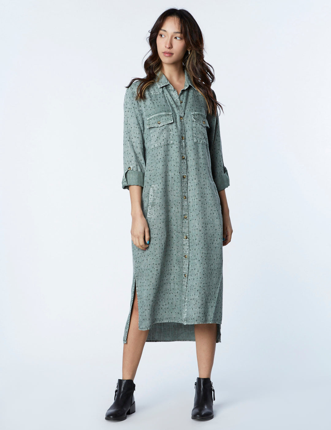 ARMY HEARTS SHIRT DRESS HEARTS - Kingfisher Road - Online Boutique