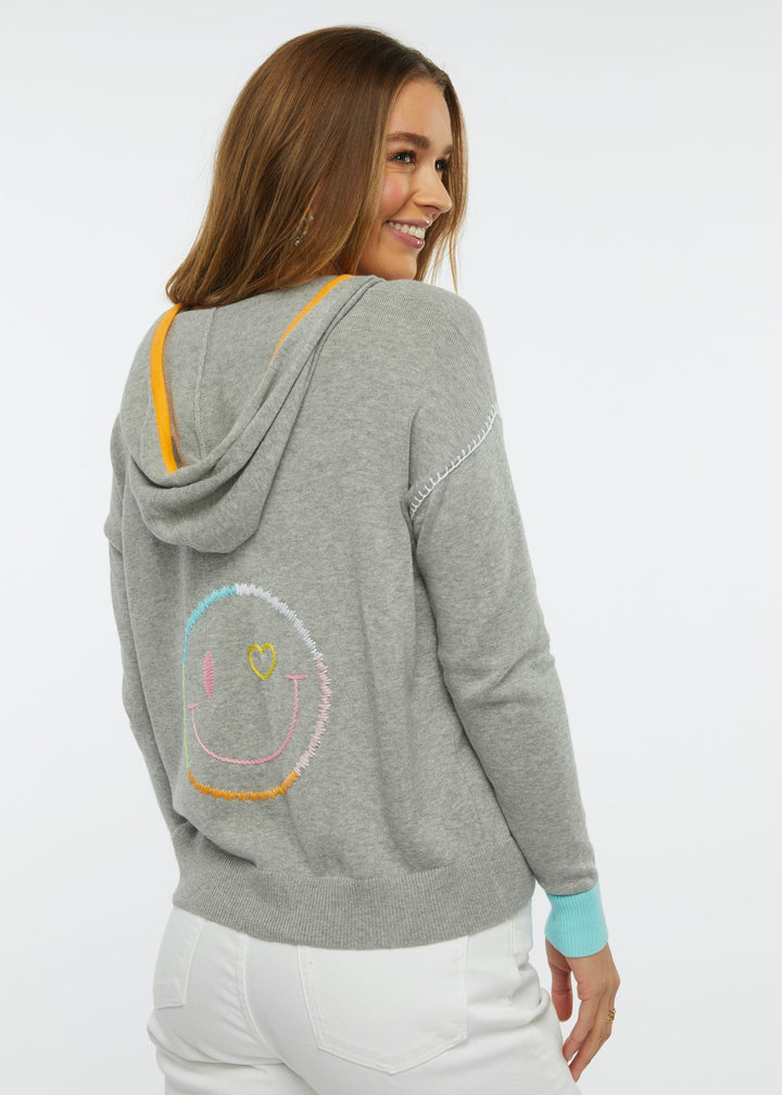 HAPPY FACE HOODIE-MARL - Kingfisher Road - Online Boutique