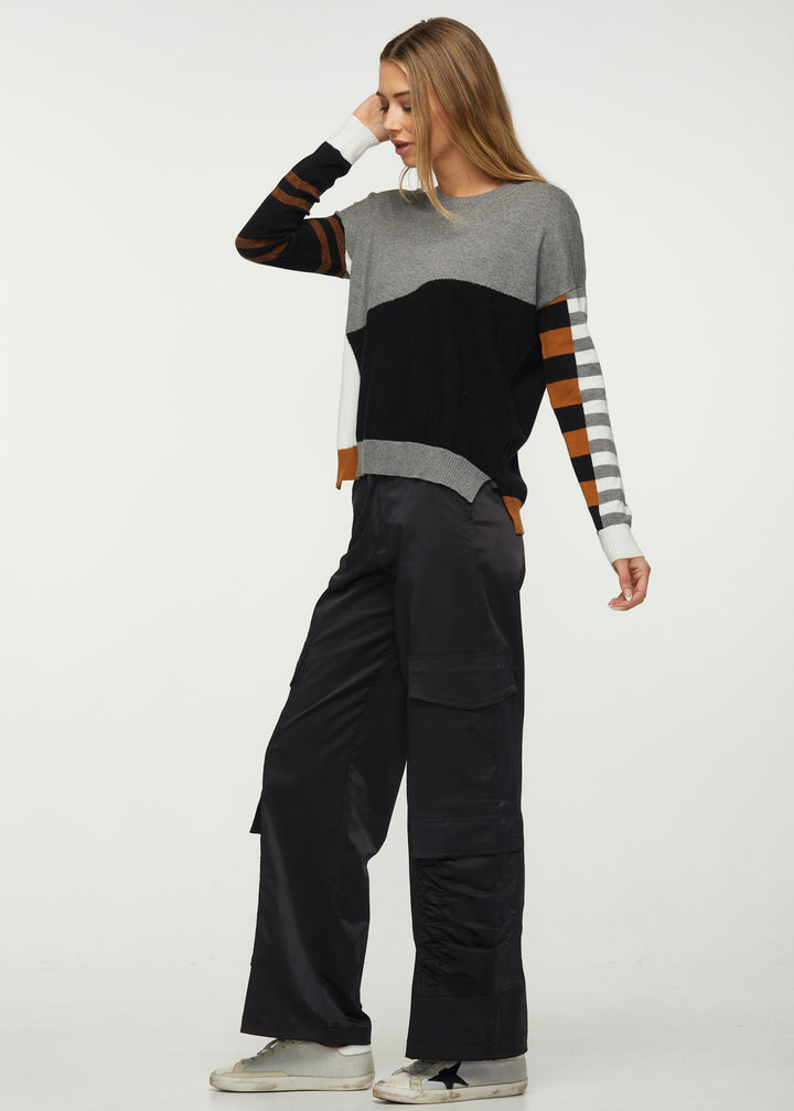 COLOR BLOCK STRIPE SWEATER - CLOUD - Kingfisher Road - Online Boutique