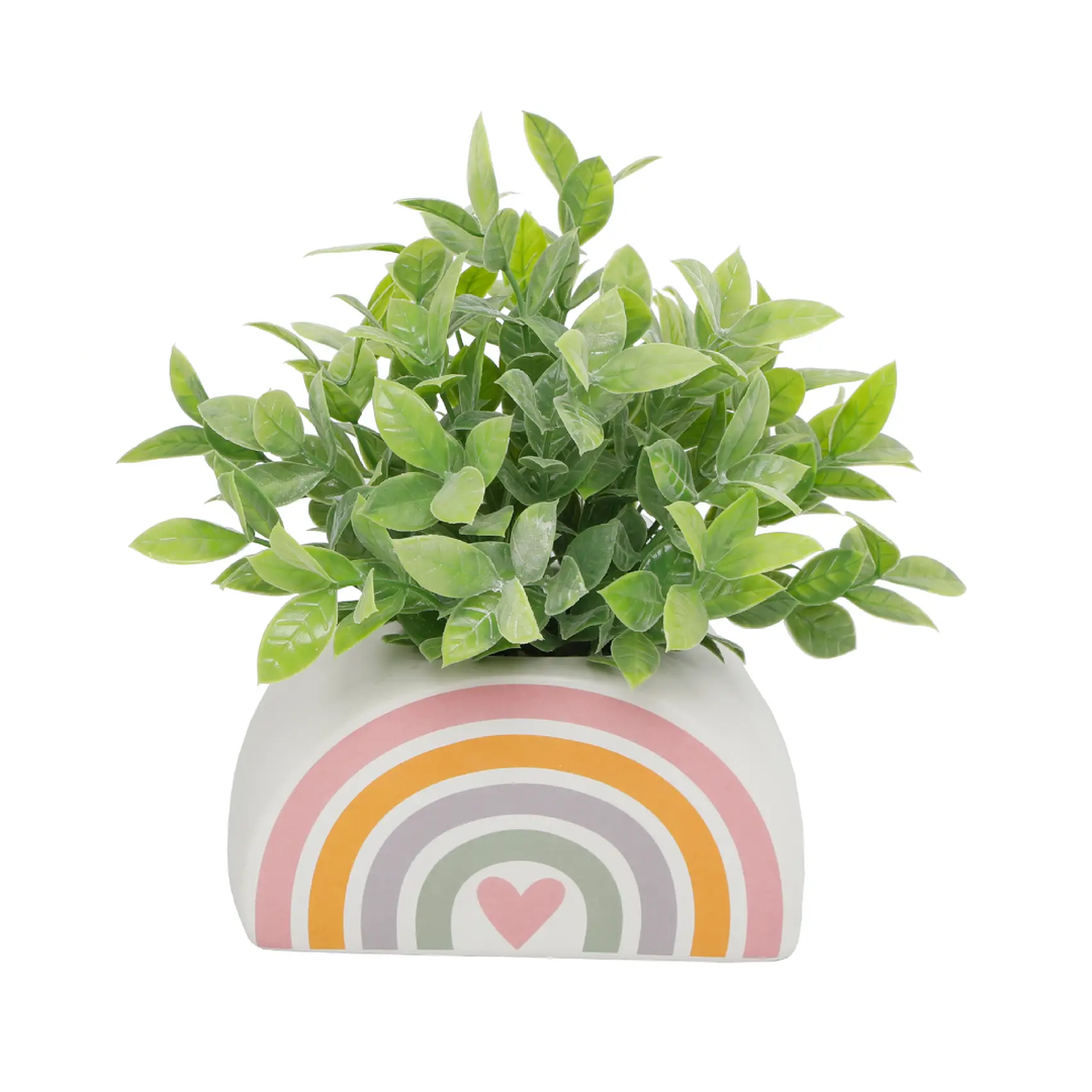 FAUX TEA LEAVES IN PINK RAINBOW POT - Kingfisher Road - Online Boutique