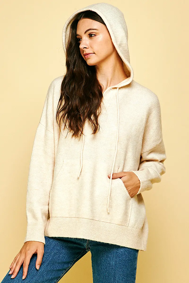 CREAM HOODED PULLOVER - Kingfisher Road - Online Boutique