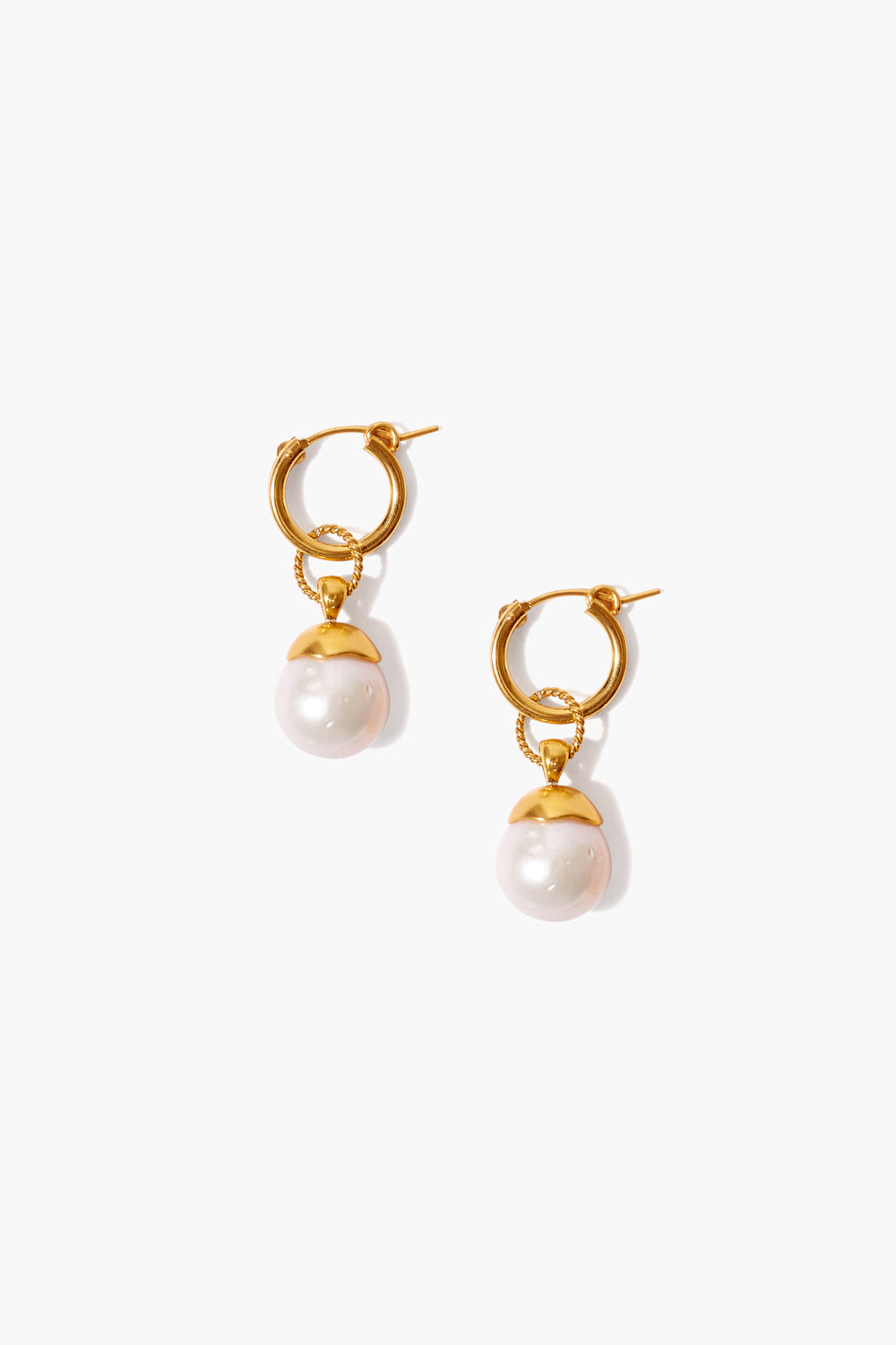 WHITE PEARL GOLD BAROQUE EARRINGS - Kingfisher Road - Online Boutique