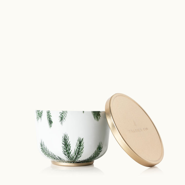 FRASIER FIR TIN AND GOLD LID CANDLE - Kingfisher Road - Online Boutique