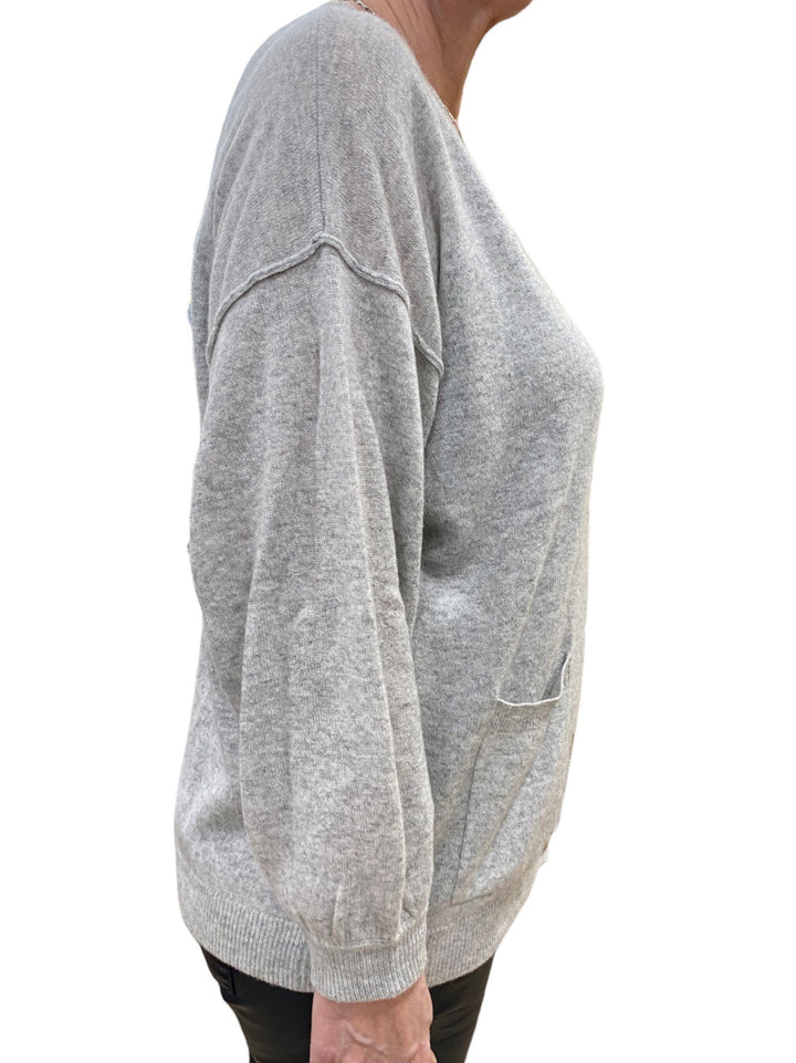 FLUFFY GREY CANGGU BOMBER SWEATERS - Kingfisher Road - Online Boutique