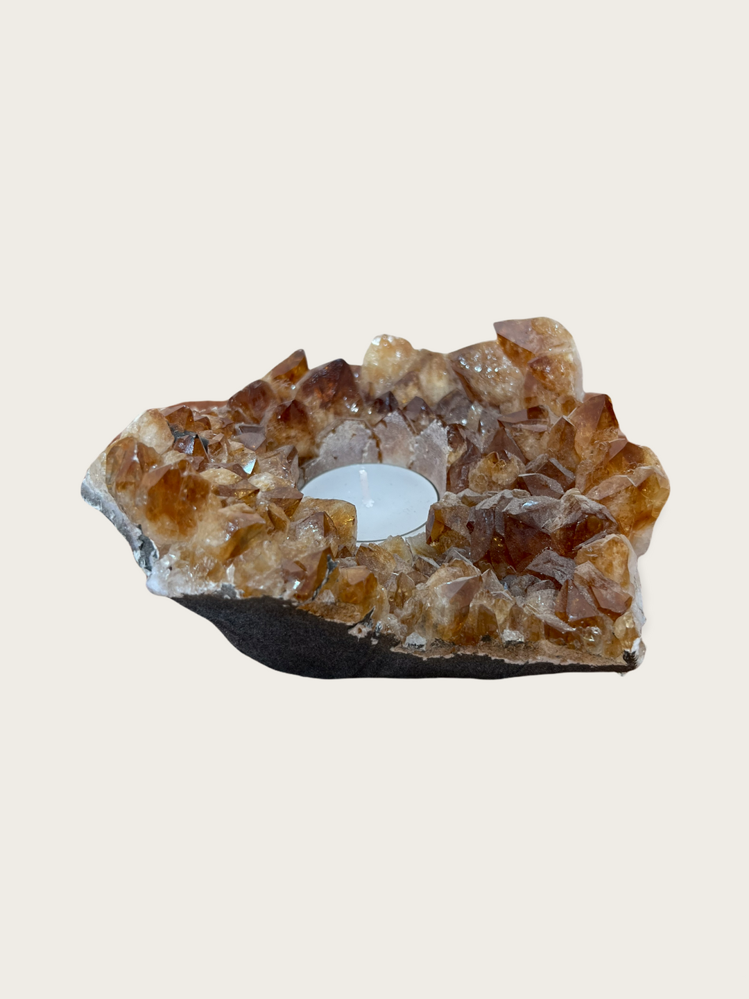 CITRINE GEODE CLUSTER CANDLE HOLDER - Kingfisher Road - Online Boutique