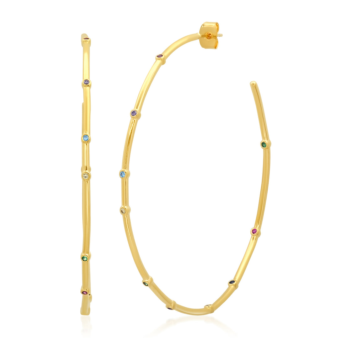 LARGE OPEN HOOPS WITH STUDS - Kingfisher Road - Online Boutique