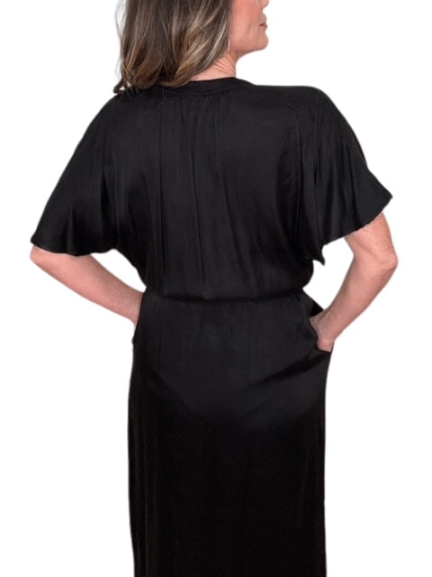 DOLMAN SLEEVE MIDI DRESS-BLACK - Kingfisher Road - Online Boutique