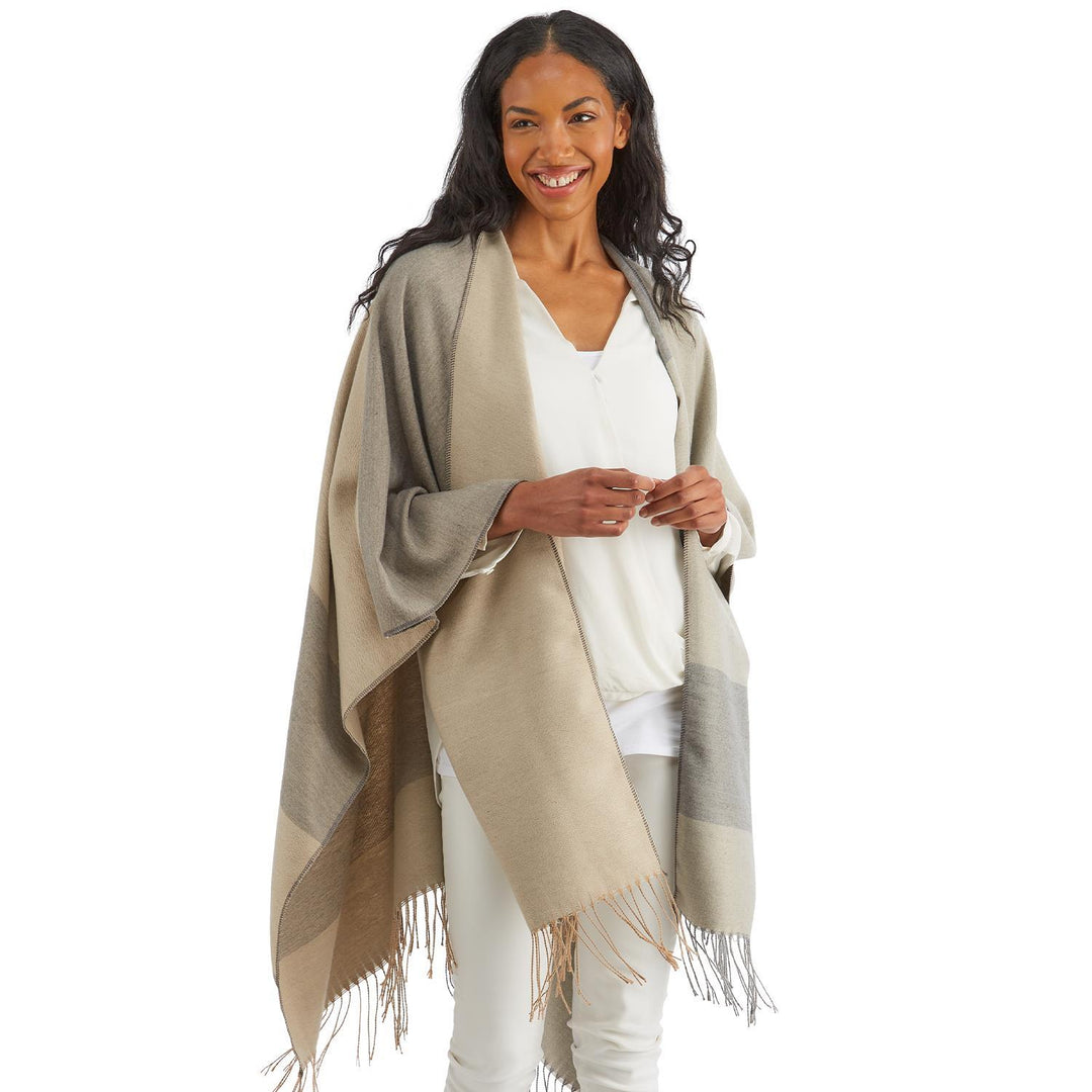 SOFTER THAN CASHMERE COLOR BLOCK SHAWL - Kingfisher Road - Online Boutique