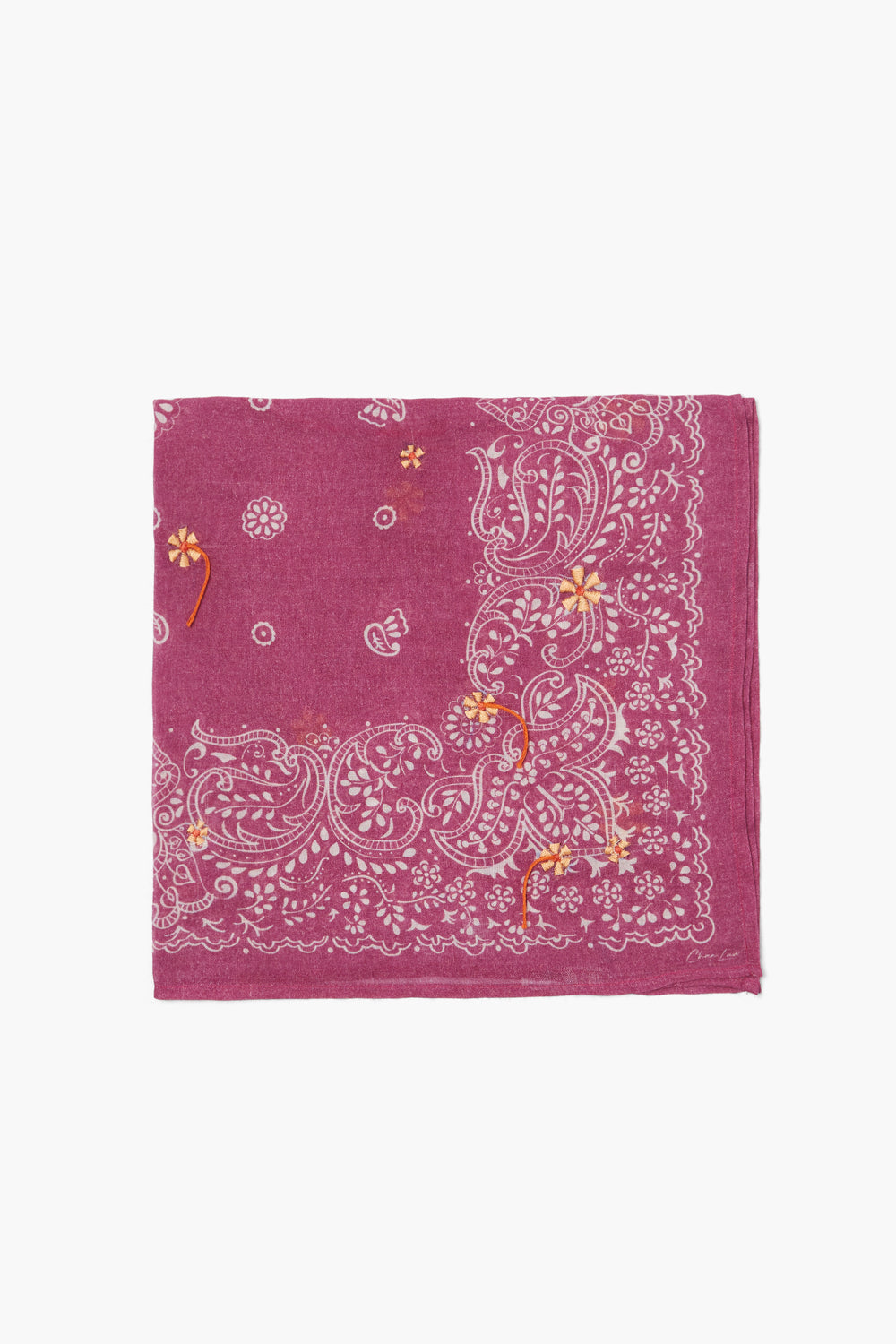 EMBROIDERED FLORAL BANDANA-ROSE SORBET - Kingfisher Road - Online Boutique