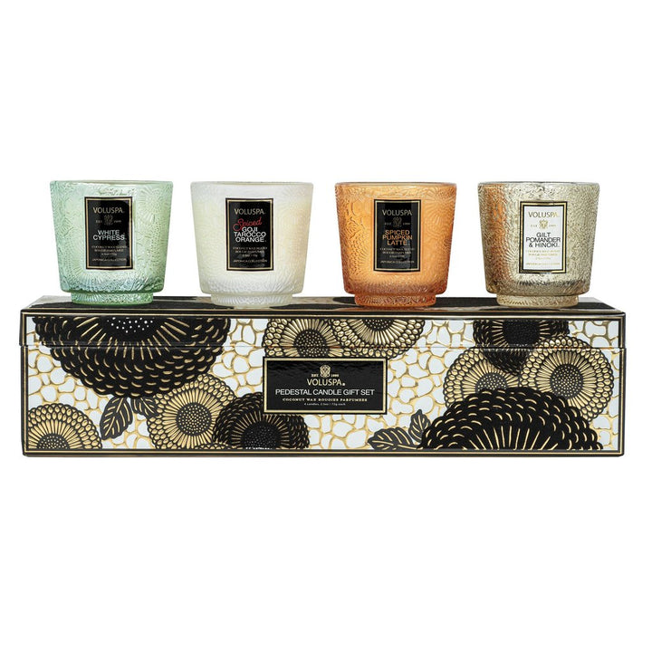 JAPONICA HOLIDAY BLACK PEDESTAL CANDLE GIFT SET - Kingfisher Road - Online Boutique