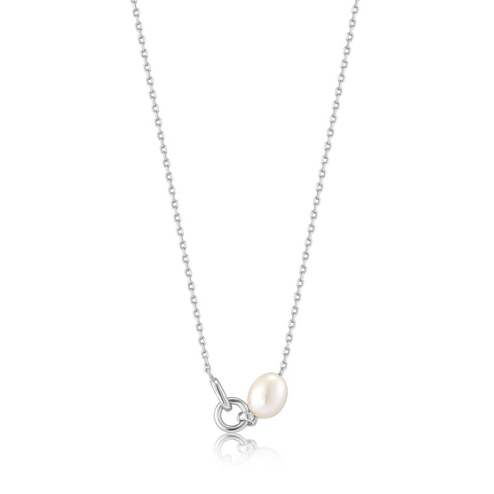 PEARL LINK CHAIN NECKLACE-SILVER - Kingfisher Road - Online Boutique