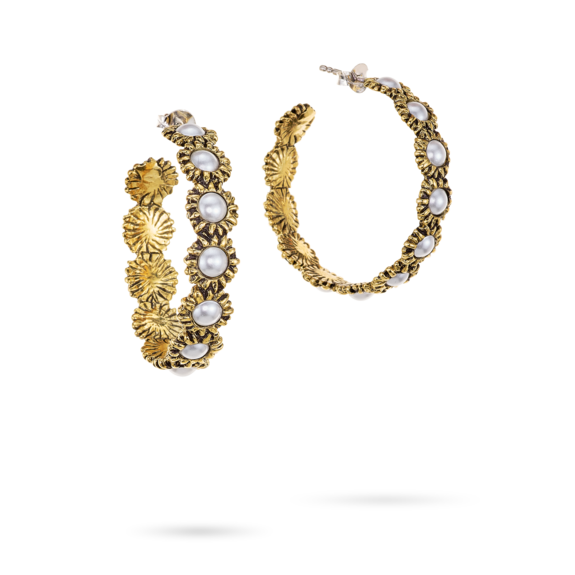 MOON DAISY LARGE HOOPS - Kingfisher Road - Online Boutique