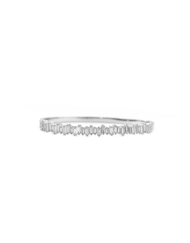 BAGUETTE HINGED BANGLE-SILVER