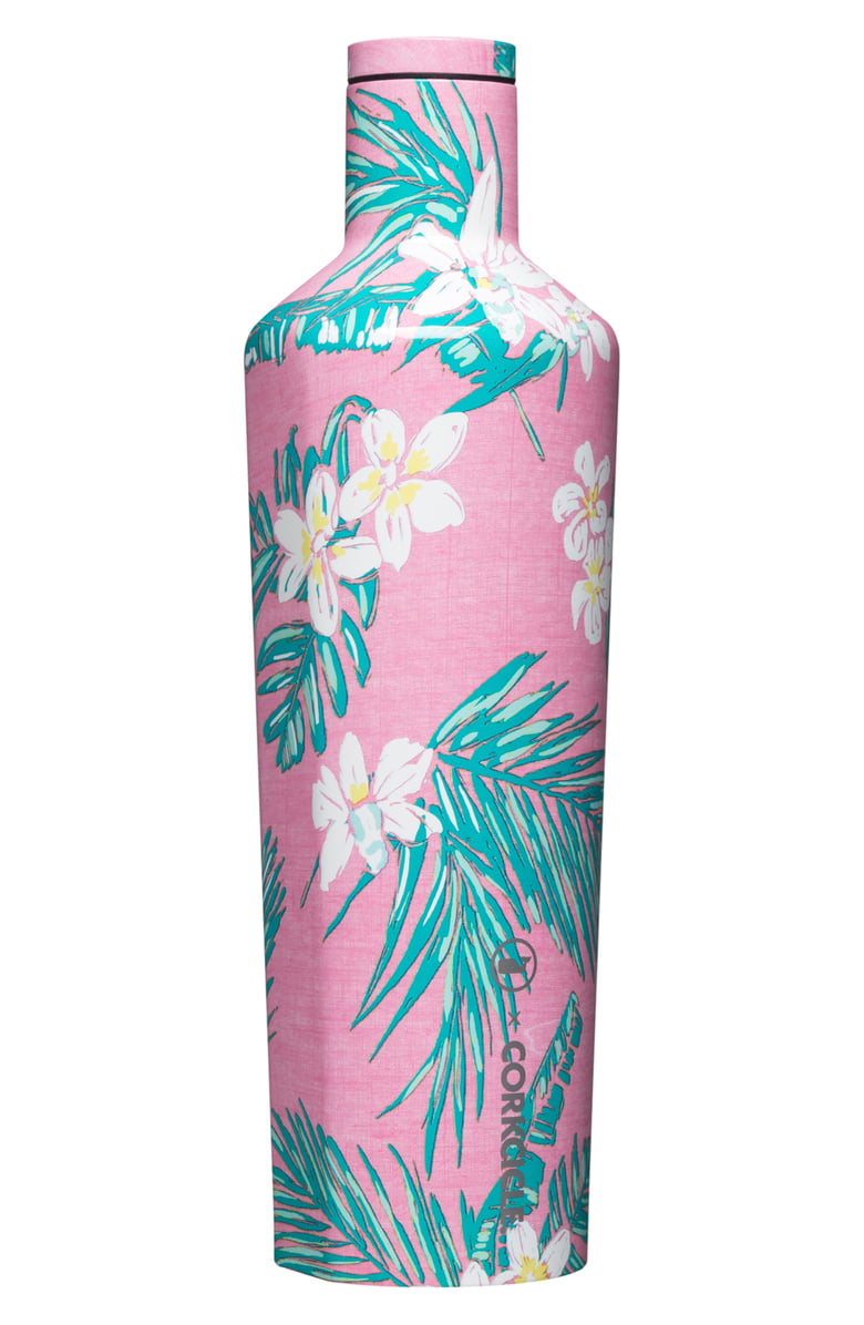 Pink Tropical Flowers Canteen 25oz - Kingfisher Road - Online Boutique