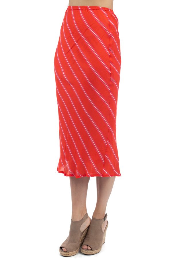 Midi Skirt - Red - Kingfisher Road - Online Boutique