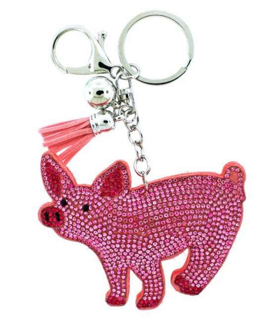 PINK CRYSTAL PIG KEYCHAIN - Kingfisher Road - Online Boutique