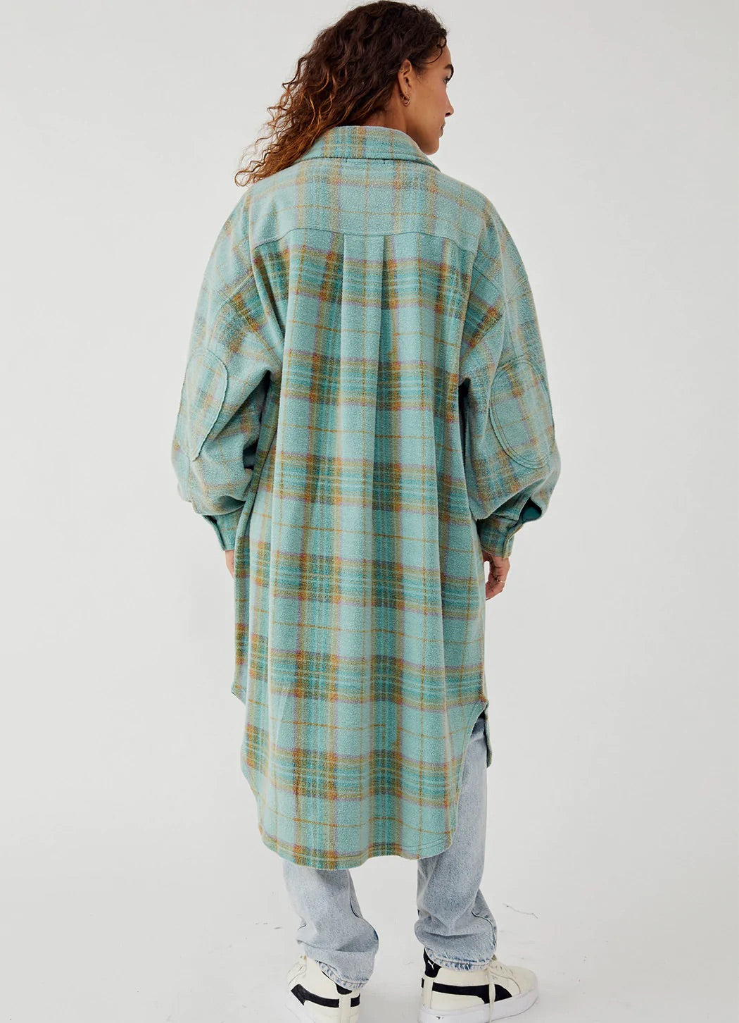 PLAID LONG RUBY DUSTER - SAGE COMBO - Kingfisher Road - Online Boutique