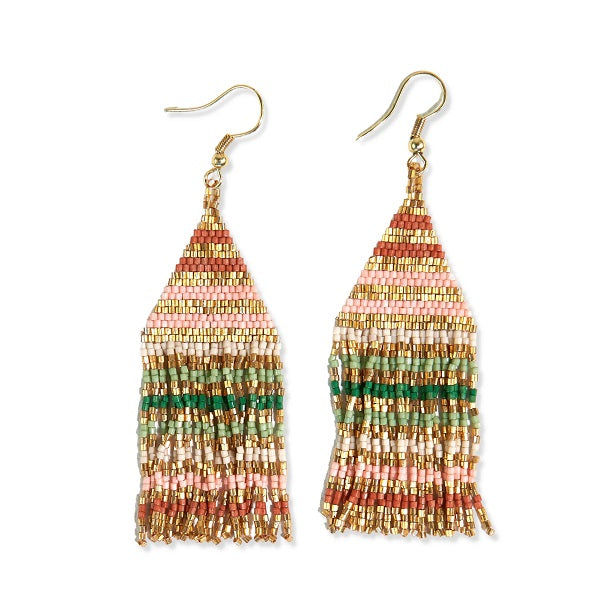 PETITE FRINGE STRIPE EARRINGS - Kingfisher Road - Online Boutique