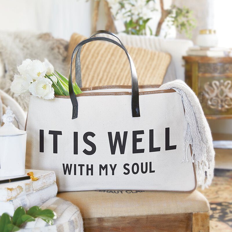 IT IS WELL LARGE CANVAS TOTE - Kingfisher Road - Online Boutique