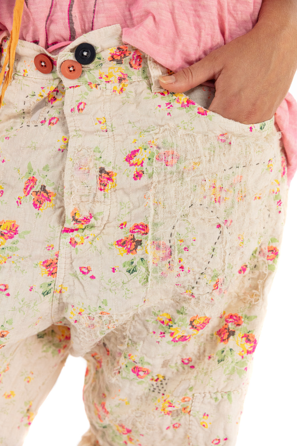 COTTON LINEN MINER PANTS-CIRCUS ROSE - Kingfisher Road - Online Boutique