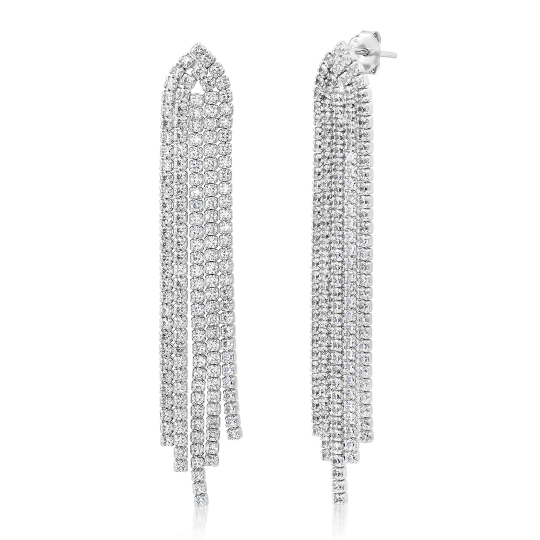 CZ FRINGE EARRING-CLEAR - Kingfisher Road - Online Boutique