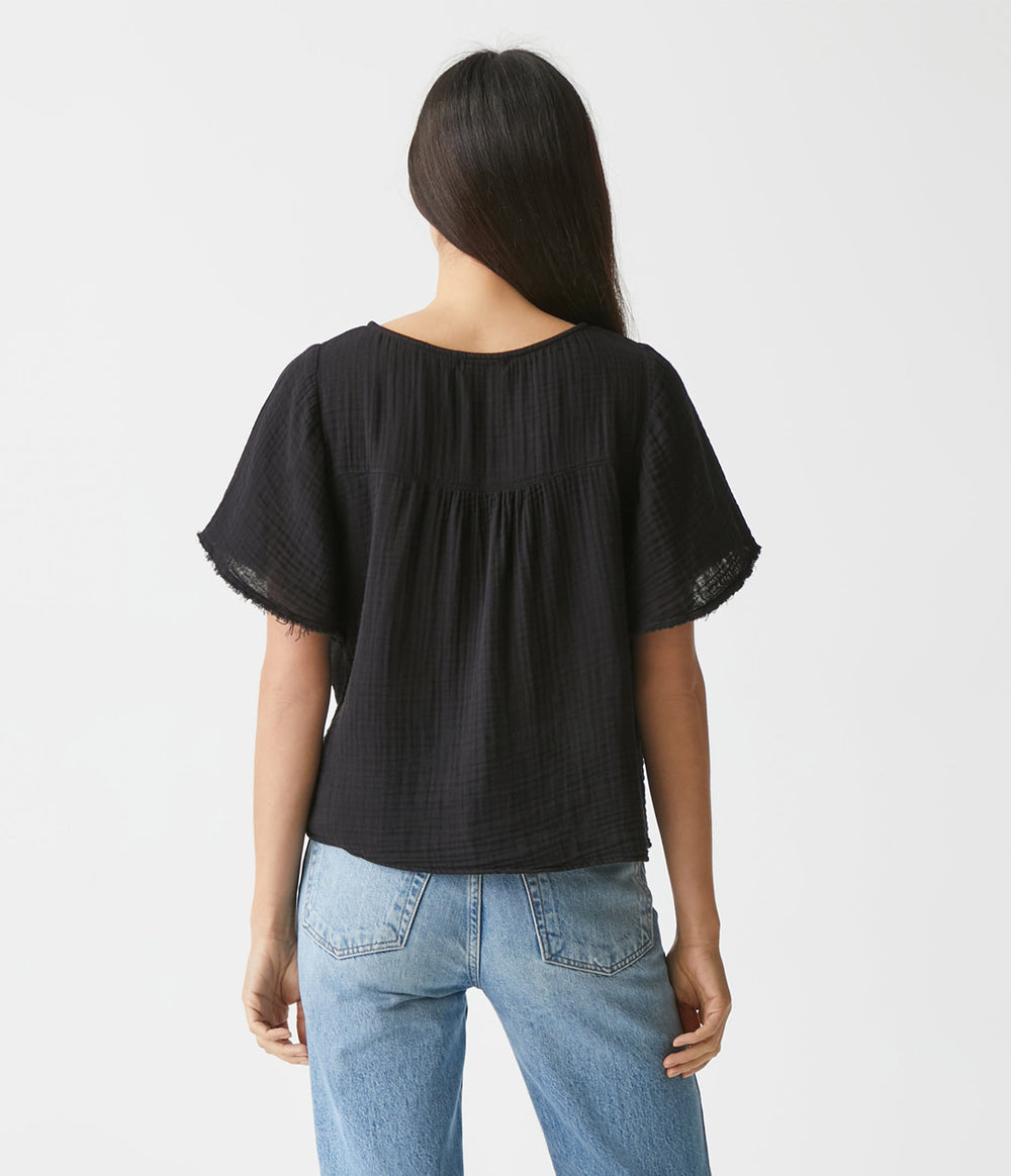 LEONORA TOP - BLACK - Kingfisher Road - Online Boutique