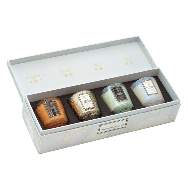 JAPONICA HOLIDAY WHITE PEDESTAL CANDLE GIFT SET - Kingfisher Road - Online Boutique