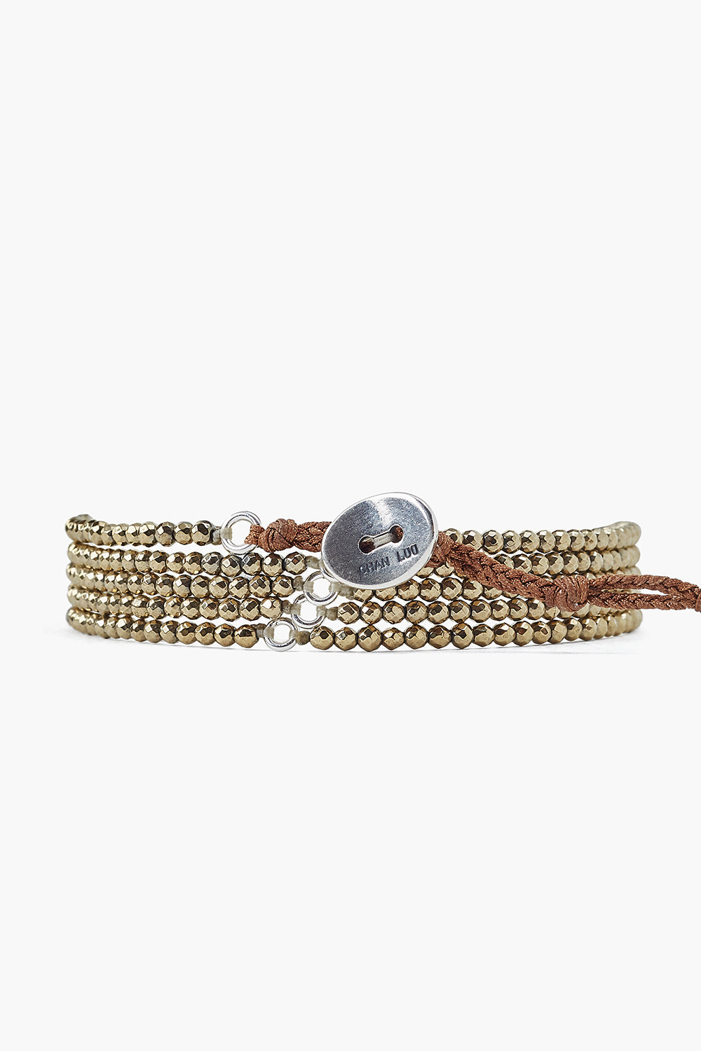 PYRITE BEADED 5 LAYER BRACELET - Kingfisher Road - Online Boutique