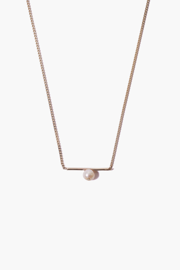 WHITE PEARL SILVER BAR NECKLACE - Kingfisher Road - Online Boutique