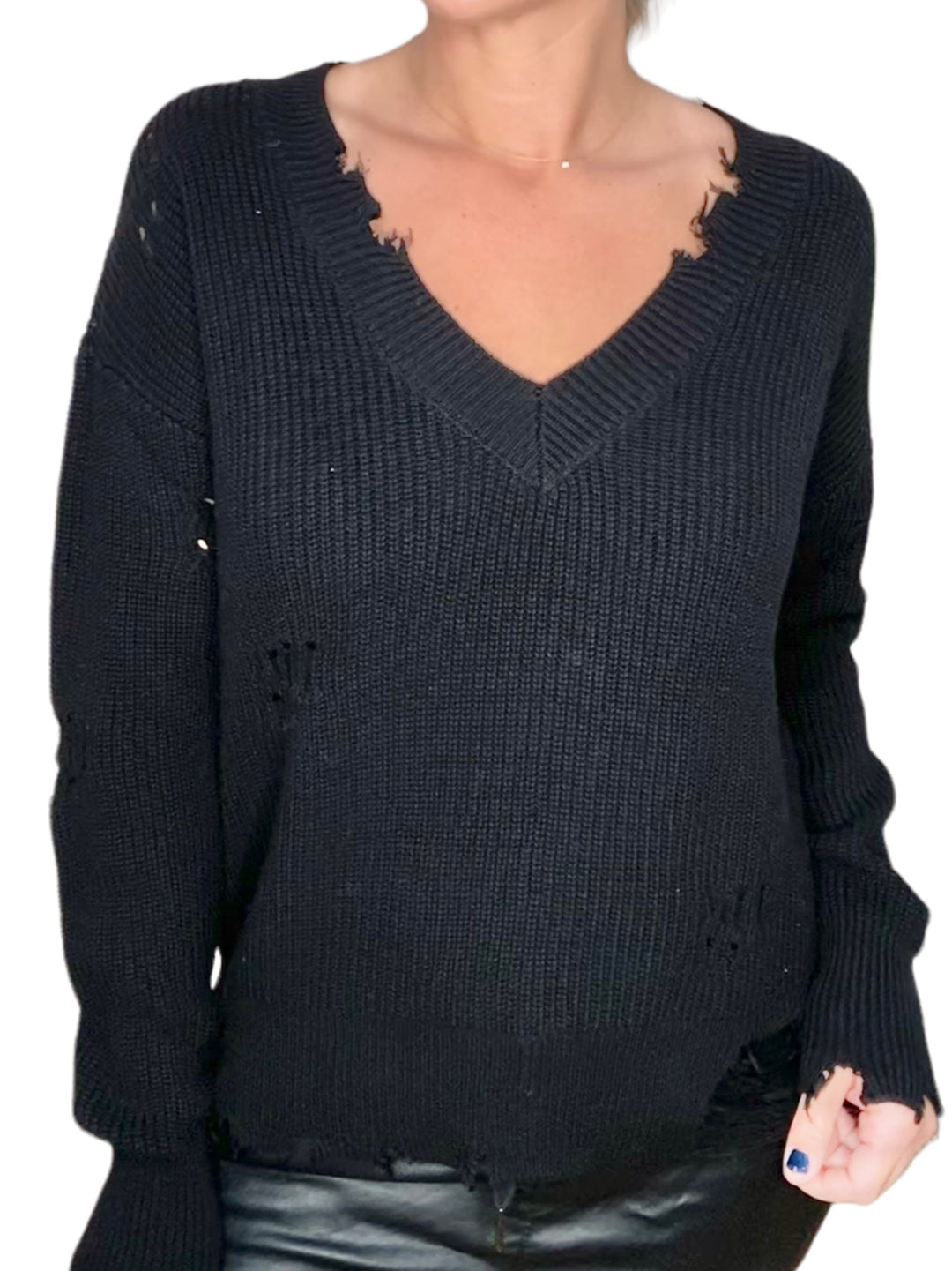 MORAY RELAXED FIT SWEATER - BLACK - Kingfisher Road - Online Boutique