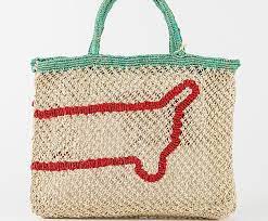 SCARLET SAUSAGE DOG SMALL JUTE TOTE - Kingfisher Road - Online Boutique