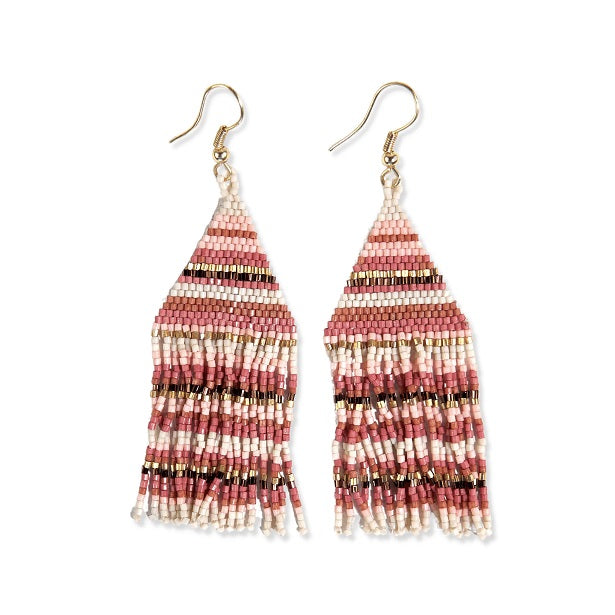 PETITE FRINGE STRIPE EARRINGS - Kingfisher Road - Online Boutique