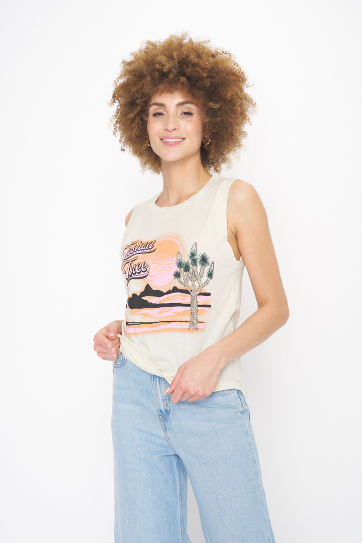 BRUSHED BONE JOSHUA TREE TANK - Kingfisher Road - Online Boutique