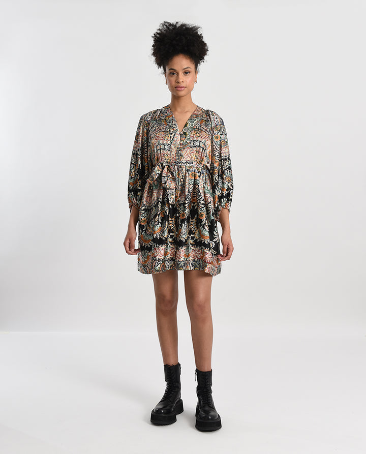 MINI BELTED SHIRT DRESS - BLACK SIGRID - Kingfisher Road - Online Boutique