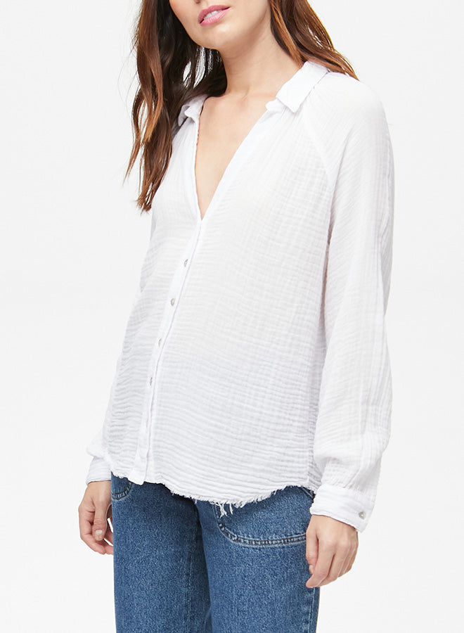 TONI BUTTON DOWN SHIRT - WHITE - Kingfisher Road - Online Boutique