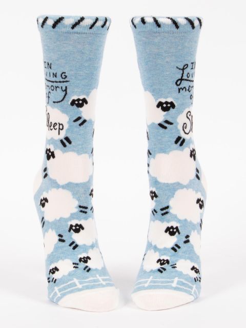 In Loving Memory of Sleep Women's Crew Socks - Kingfisher Road - Online Boutique