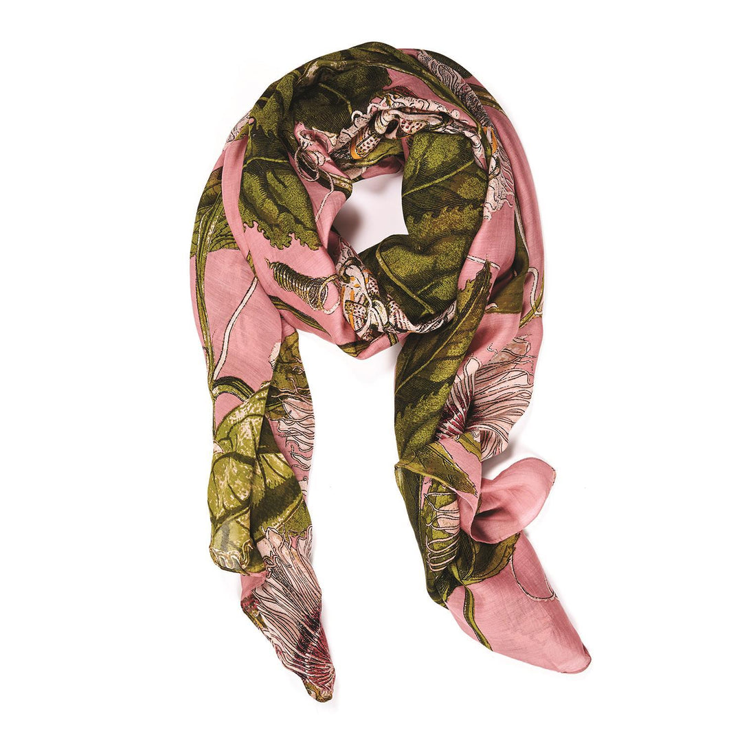 PASSION FLOWER  LIGHTWEIGHT PRINT SCARF - Kingfisher Road - Online Boutique