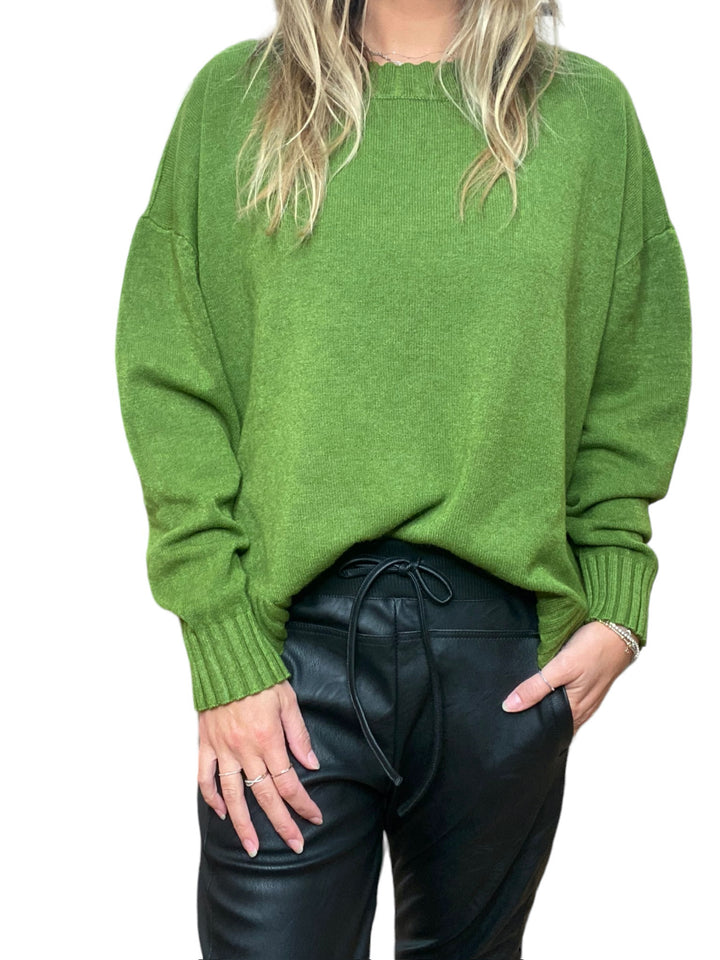 CREW NECK SWEATER-FOGLIA - Kingfisher Road - Online Boutique